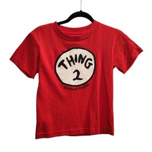 Universal Studios Red Dr. Suess Thing 2 Graphic Tee Youth Size 5/6 Unisex